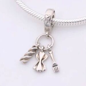Pandora Sterling silver pasta charm.